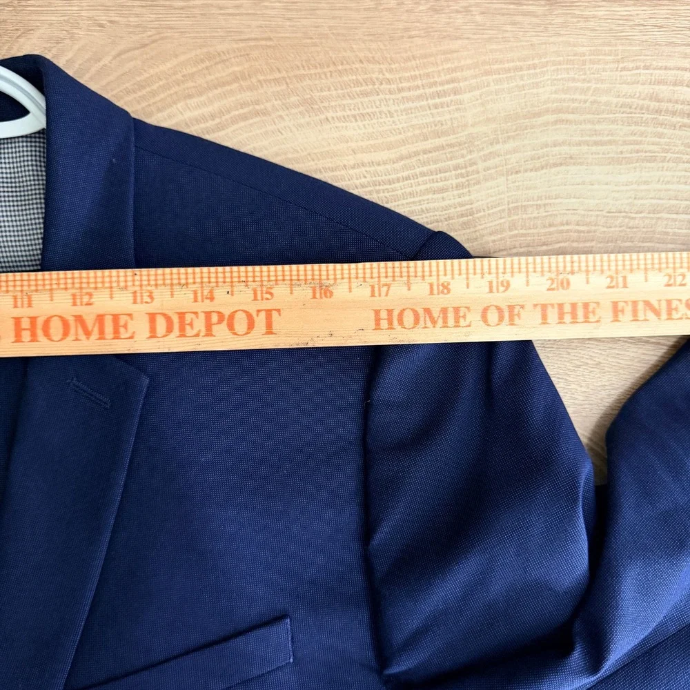 Express Extra Slim Suit Mens 44R Actual Pants 36Wx34L Blue Stretch Flat Front